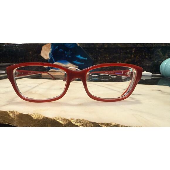 Bulgari BVLGARI 4086-B 826 Red Crystal Eyeglasses Frame 54-17 135 Made In Italy main image 5